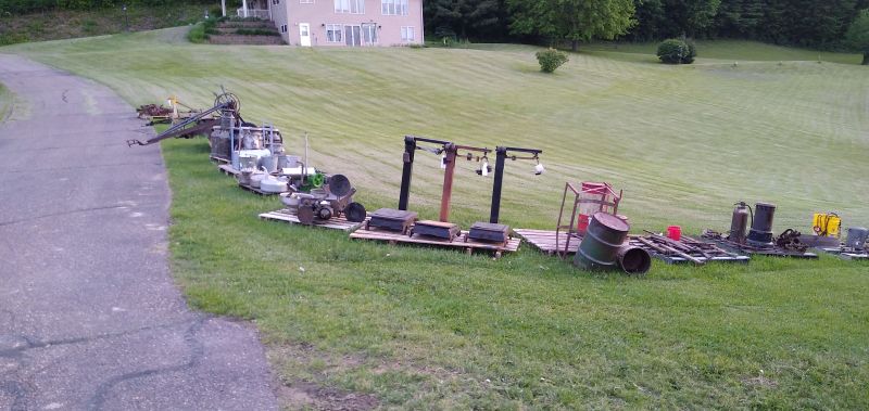 Farm equipment including scales, creamery, and grading equipment.