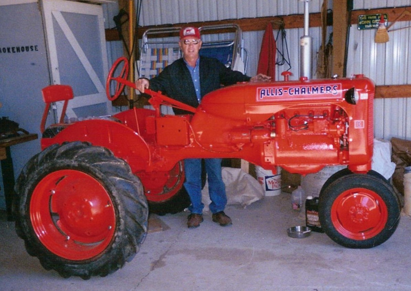 Douglas Fisk with a restored Allis Chalmers.